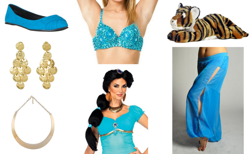 Disney Cartoon Costume Aladdin Princess Jasmine Kid Costume di