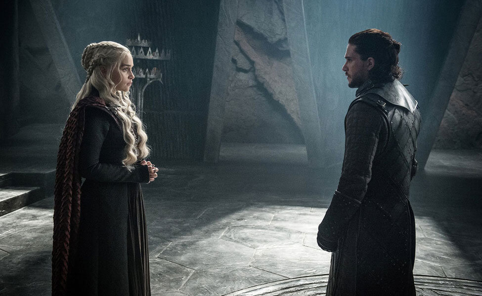 Daenerys and Jon Snow in Game of Thrones