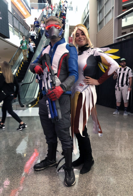 Soldier:76 and Mercy cosplays from Overwatch Grand Finals by @mizz_roxi