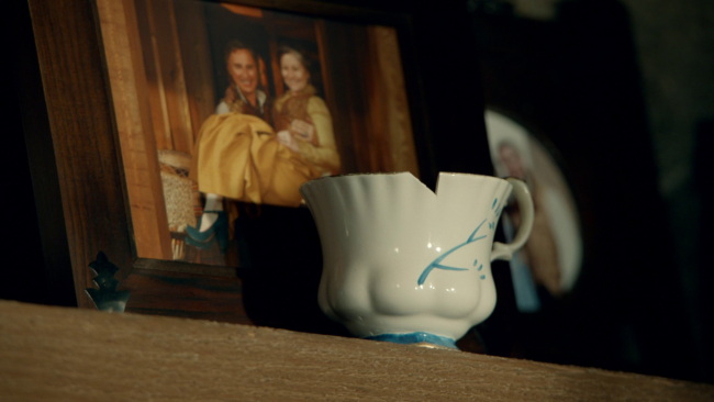 Belle's chipped cup on display