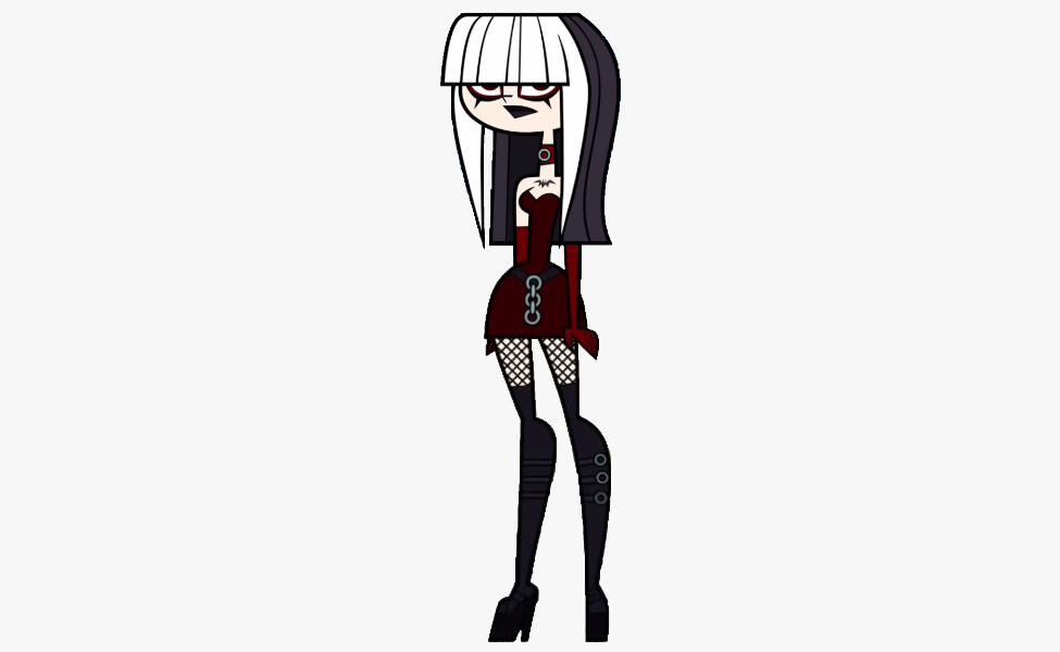 Crimson Total Drama Presents: The Ridonculous Race Crimson Black White  Cosplay Wig