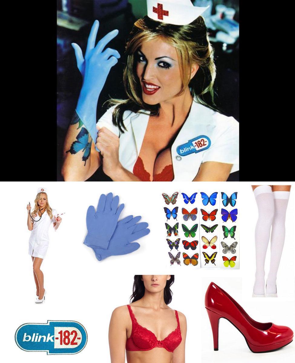 album cover,blink-182,janine lindemulder,nurse,porn star,punk pop,cosplay,c...