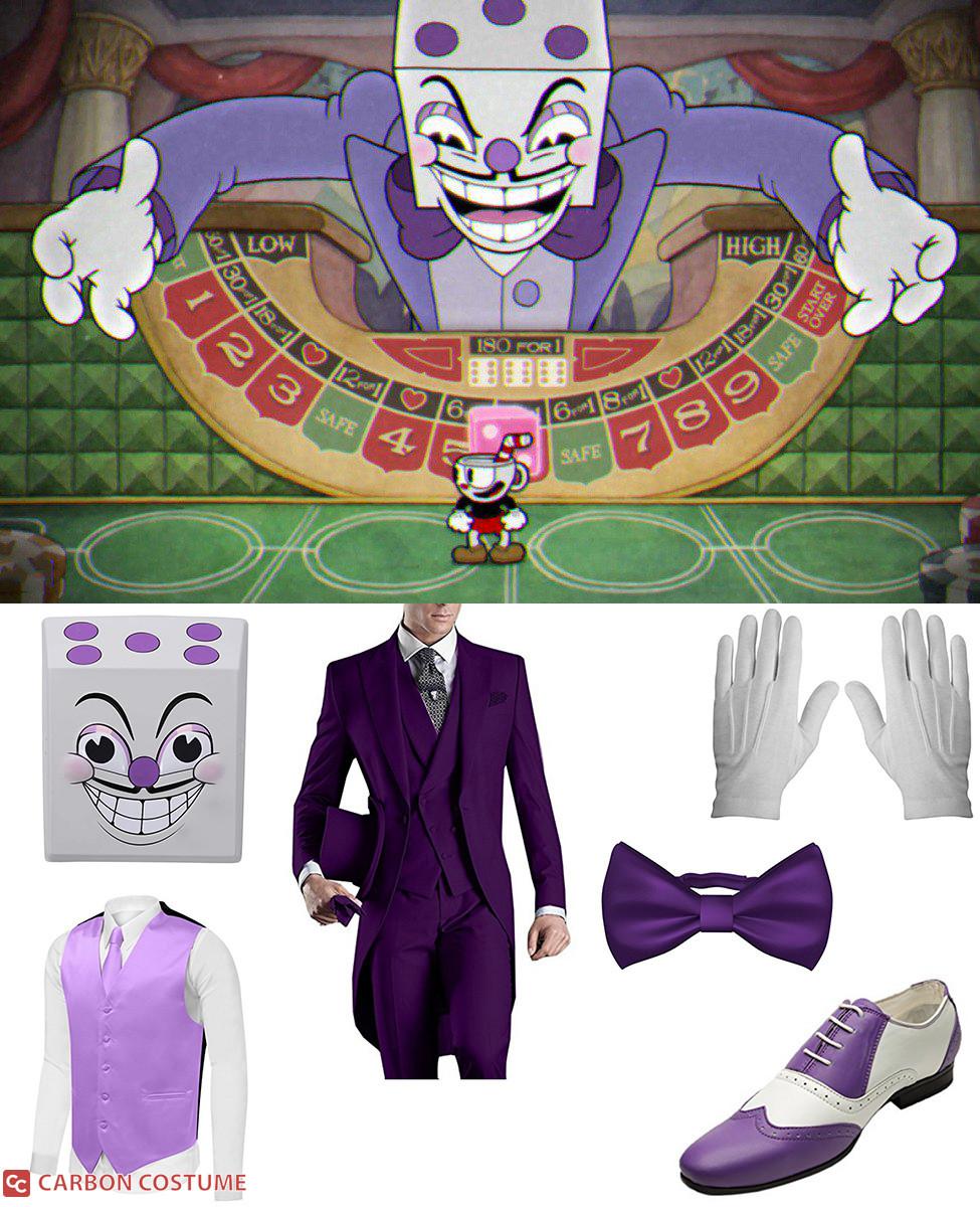 yikes on X: Buzzing that I pulled off this glam king dice costume for my  cousin, budget D I Y H O N E Y #WorldBookDay #mrkingdice #cuphead #diy # cosplay  / X