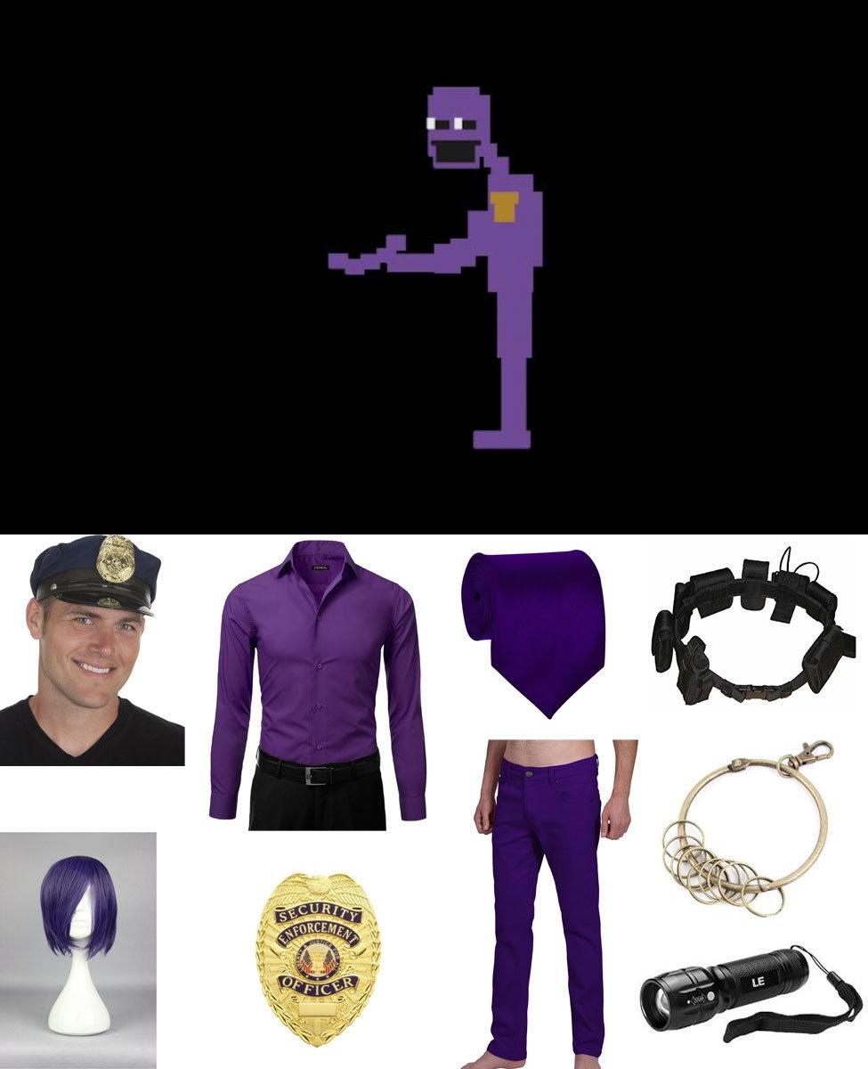 Охранник ФНАФ косплей. FNAF Security Guards. Security Purple man.