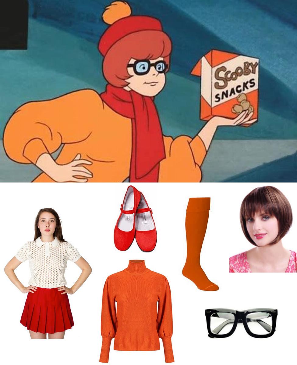 Scooby Doo Where Are You Velma Dinkley Cosplay Costume Dress Outfit Wig