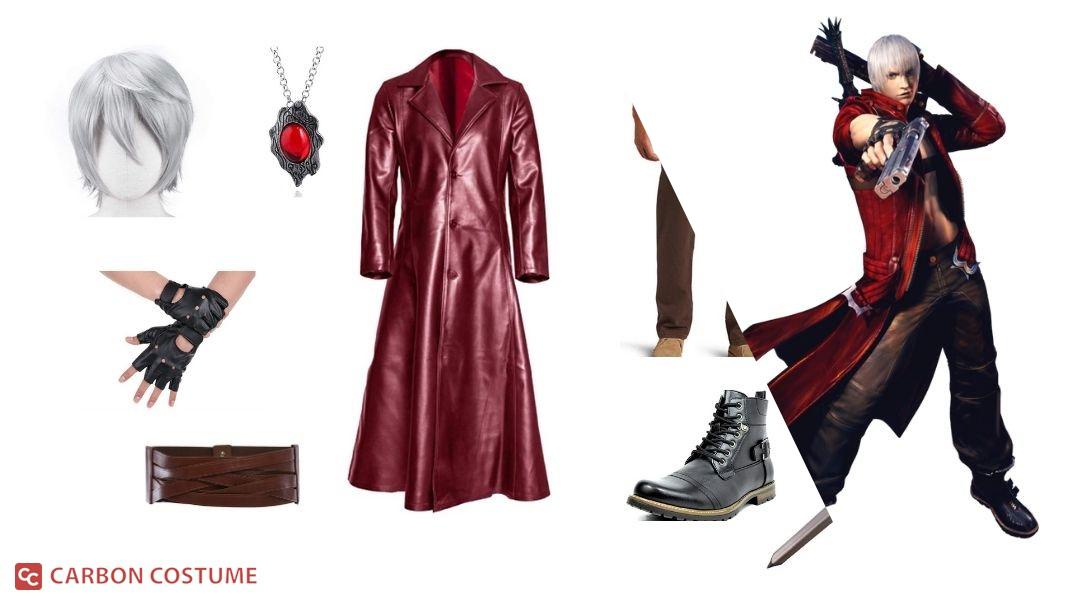 Devil May Cry Cosplay: Dante's Dark Red Corduroy Costume Set