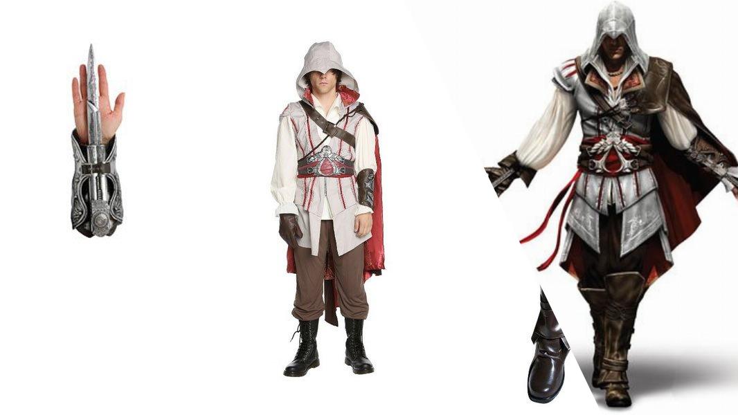 Assassin's Creed II Ezio Auditore da Firenze Cosplay Costume Black