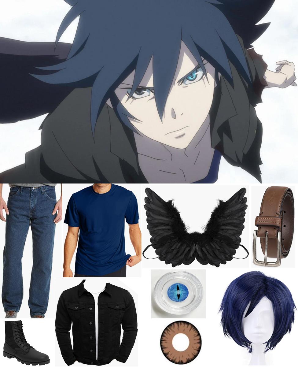 B: The Beginning Koku Black Blue Cosplay Wig