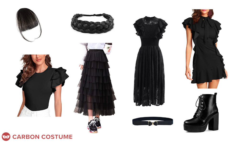 Wednesday Addams Dress Wednesday Addams Raven Black Party Dance Dress  Cosplay Costumes