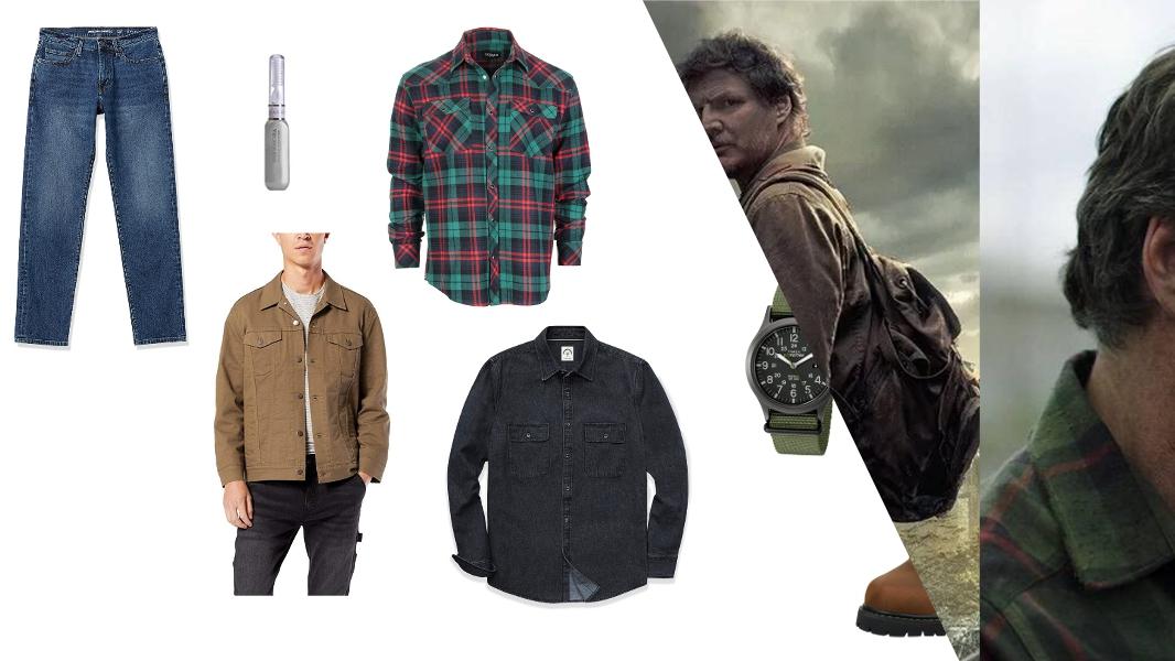 The denim shirt worn by Joel Miller (Pedro Pascal) in the series The Last  of Us (Season 1 Episode 1)