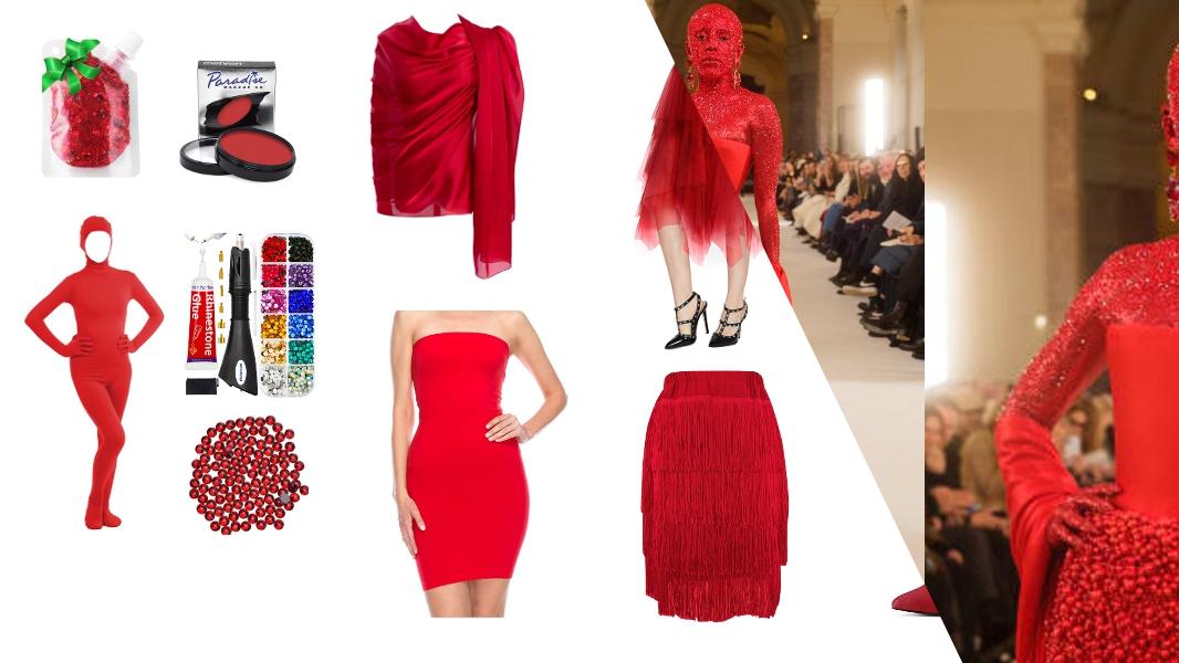 Doja Cat’s Red Crystal Outfit from Paris Fashion Week Cosplay Tutorial