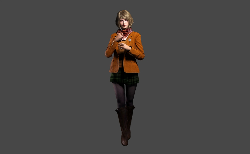 RE4 Remake Ashley Graham Cosplay Costume With Boots V2