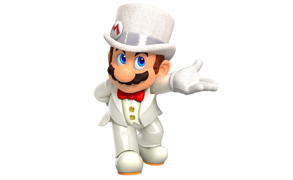 wedding mario from super mario odyssey