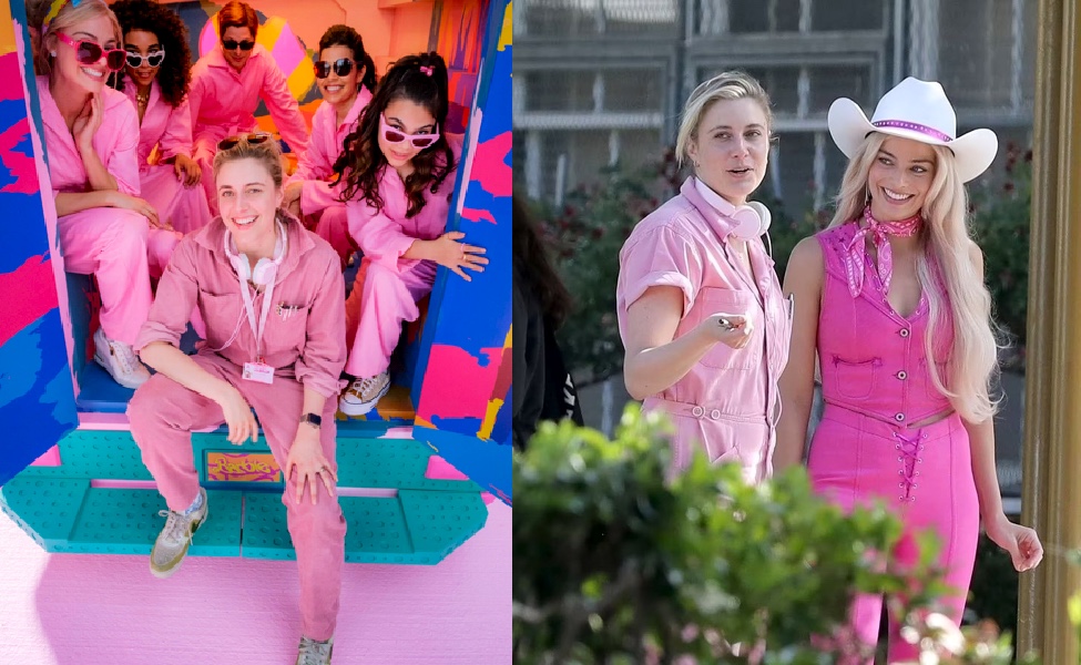 Greta Gerwig on the Set of Barbie Costume, Carbon Costume