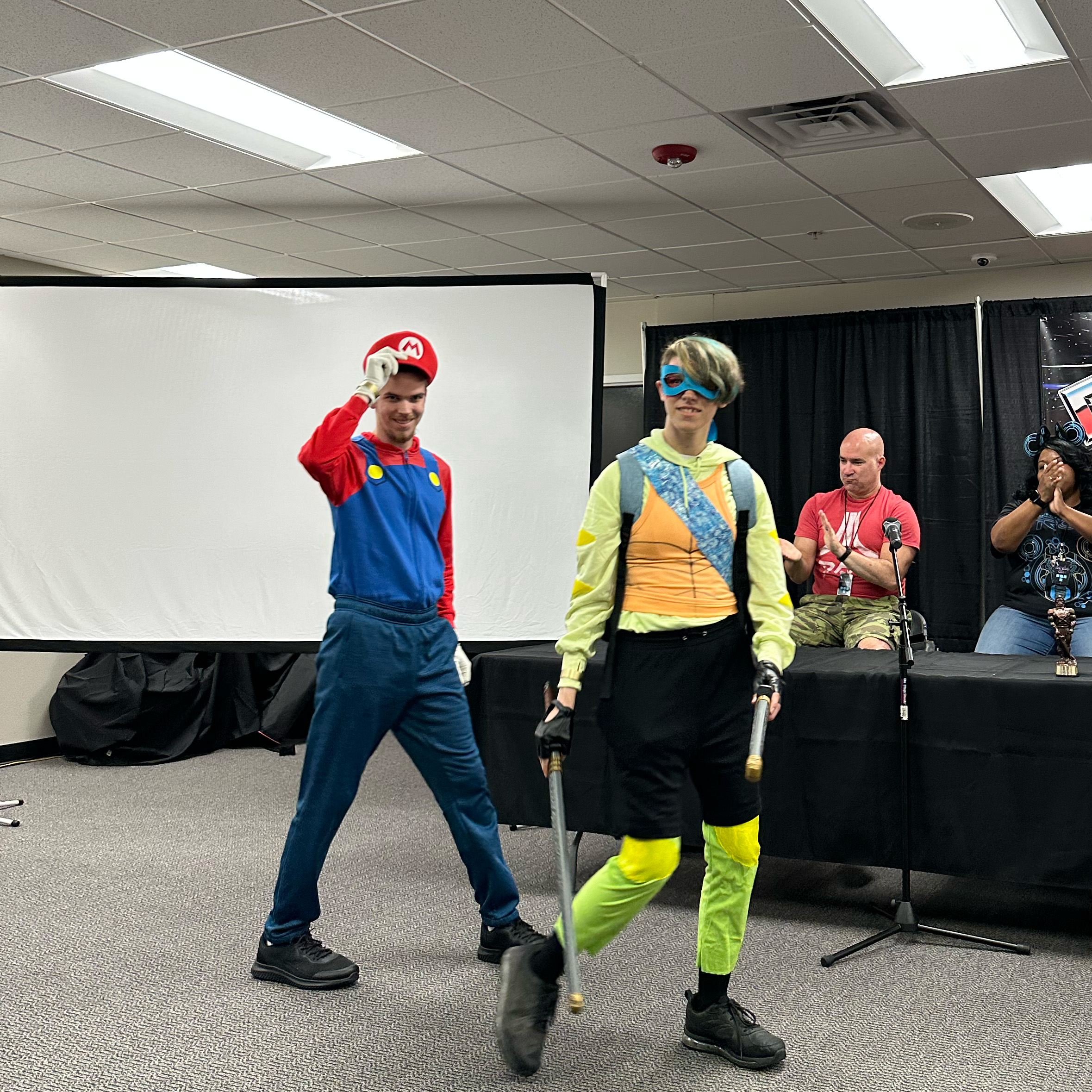 Mario and Leonardo from Rise of the TMNT